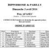 Résultats course école - 03 avril 2016 - Lyon Parilly