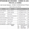 Résultats course école - 25 juin 2016 - Hippodrome de Graignes